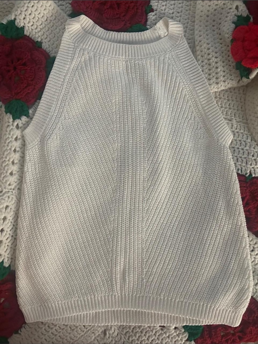 Vince Camuto Cream Knit Crewneck Sweater